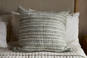 Tudo Merino Cushion Cover - Moss & Natural - 65 x 65cm