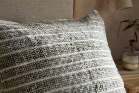 Tudo Merino Cushion Cover - Moss & Natural - 65 x 65cm