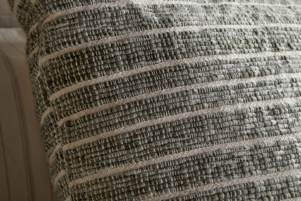 Tudo Merino Cushion Cover - Moss & Natural - 65 x 65cm