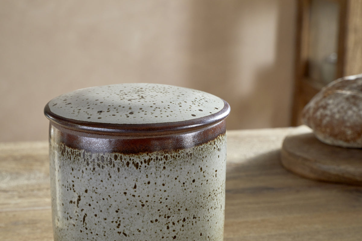 Cam Lidded Storage Jar - Mocha