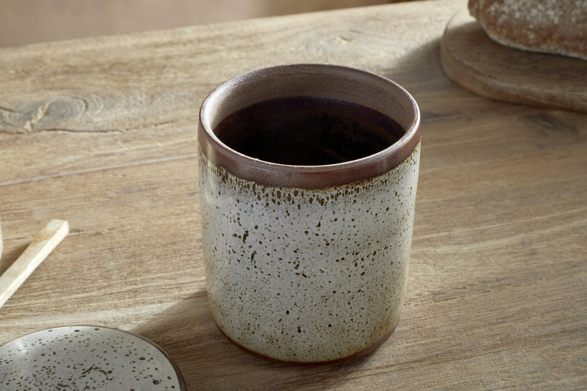 Cam Lidded Storage Jar - Mocha