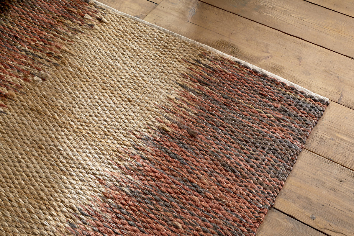 Kekere Jute & Cotton Rug - Natural & Rust - 150 x 240cm