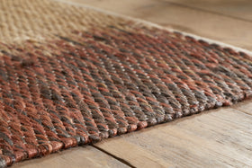 Kekere Jute & Cotton Rug - Natural & Rust - 150 x 240cm