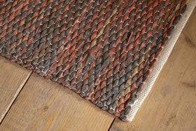 Kekere Jute & Cotton Rug - Natural & Rust - 150 x 240cm