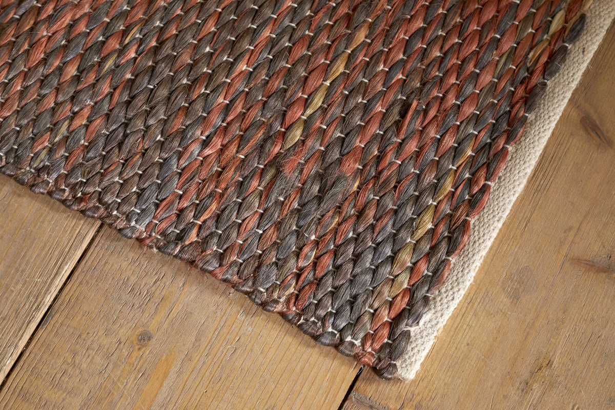 Kekere Jute & Cotton Rug - Natural & Rust - 150 x 240cm