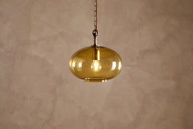 Otoro Recycled Glass Pendant - Honey - Small Round