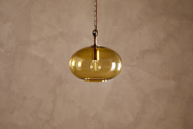 Otoro Recycled Glass Pendant - Honey - Small Round