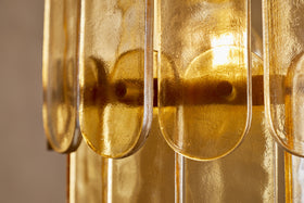 Itan Recycled Glass Tiered Pendant - Amber