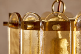 Itan Recycled Glass Tiered Pendant - Amber