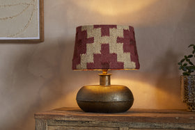 Kaadu Jute Kilim Lampshade - Rust & Natural - Medium