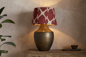 Haadu Jute Kilim Lampshade - Rust & Natural - Large