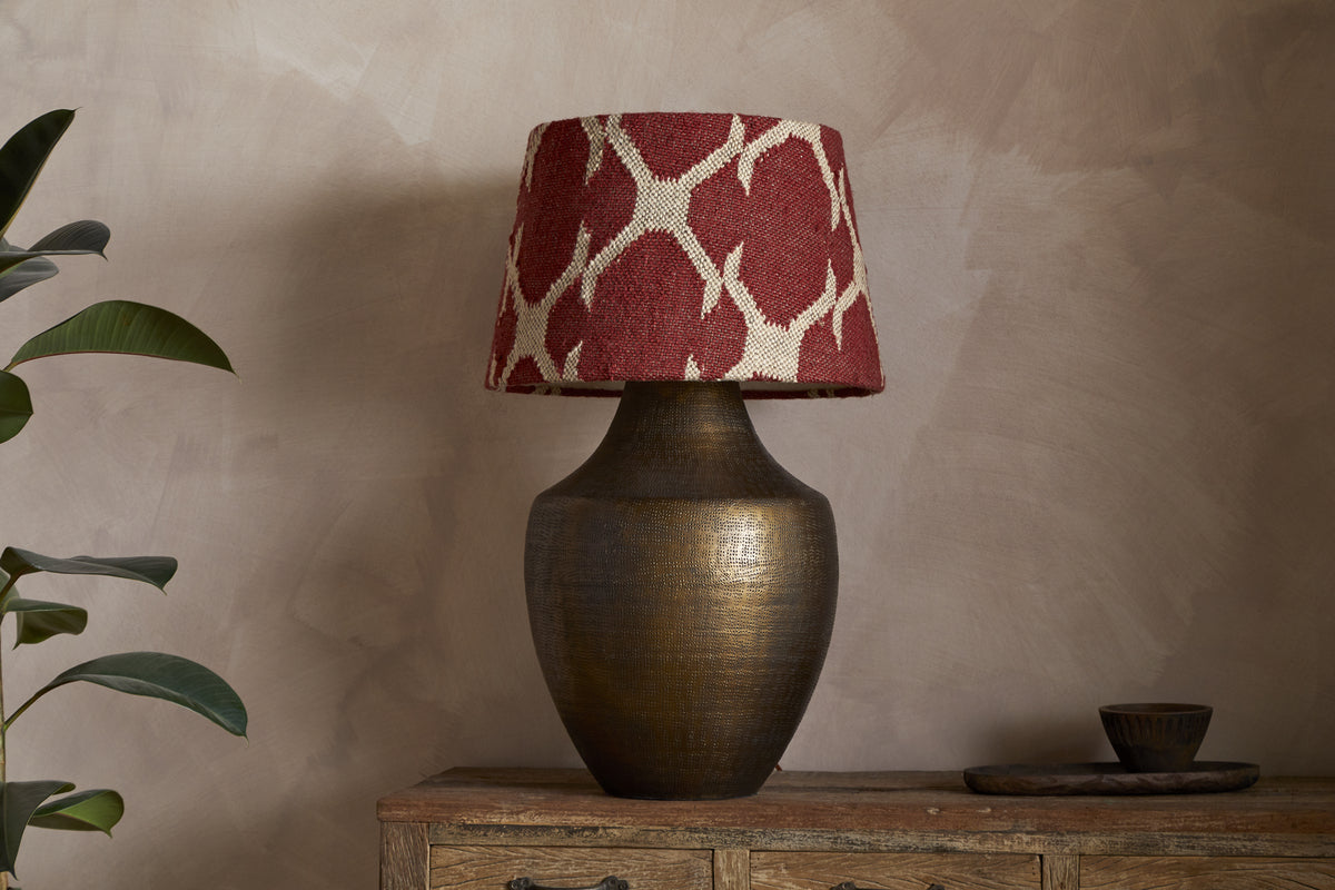 Haadu Jute Kilim Lampshade - Rust & Natural - Large