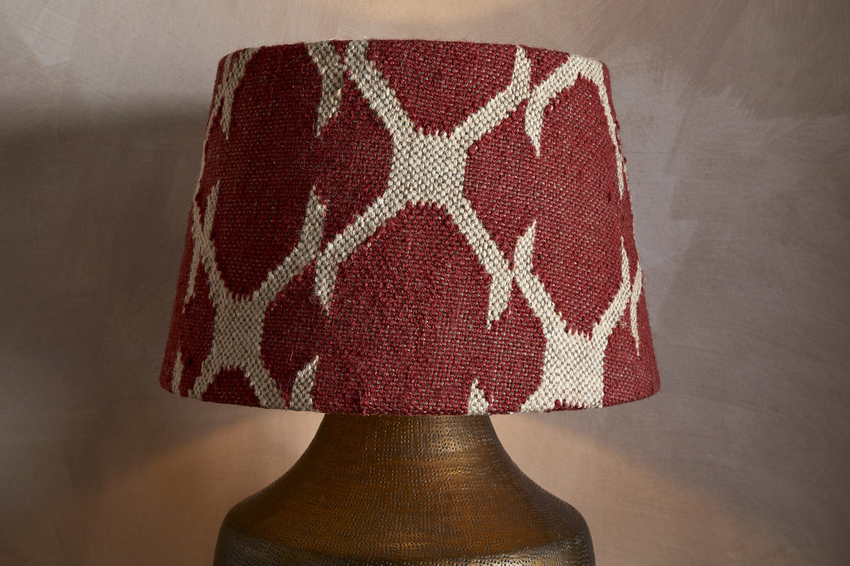 Haadu Jute Kilim Lampshade - Rust & Natural - Large