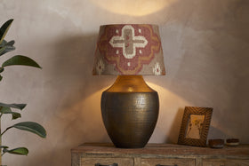 Yatra Jute Kilim Lampshade - Rust & Natural - Large