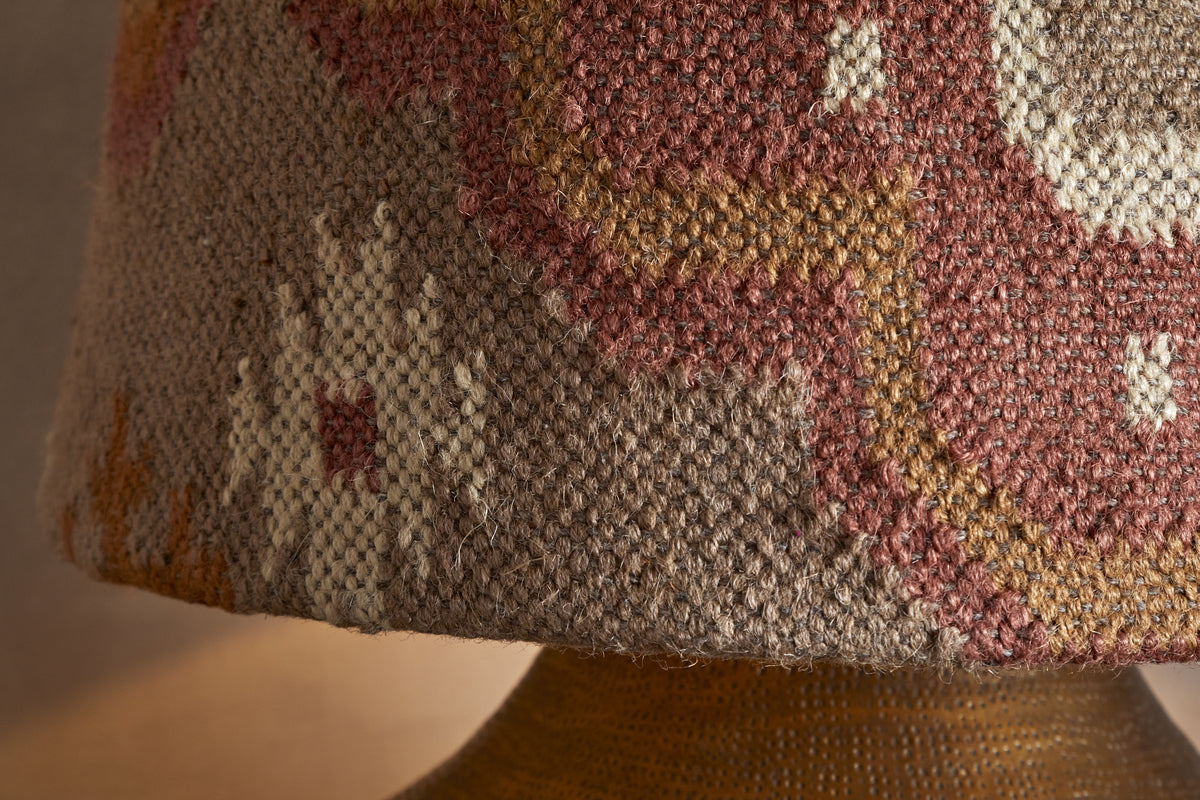 Yatra Jute Kilim Lampshade - Rust & Natural - Large