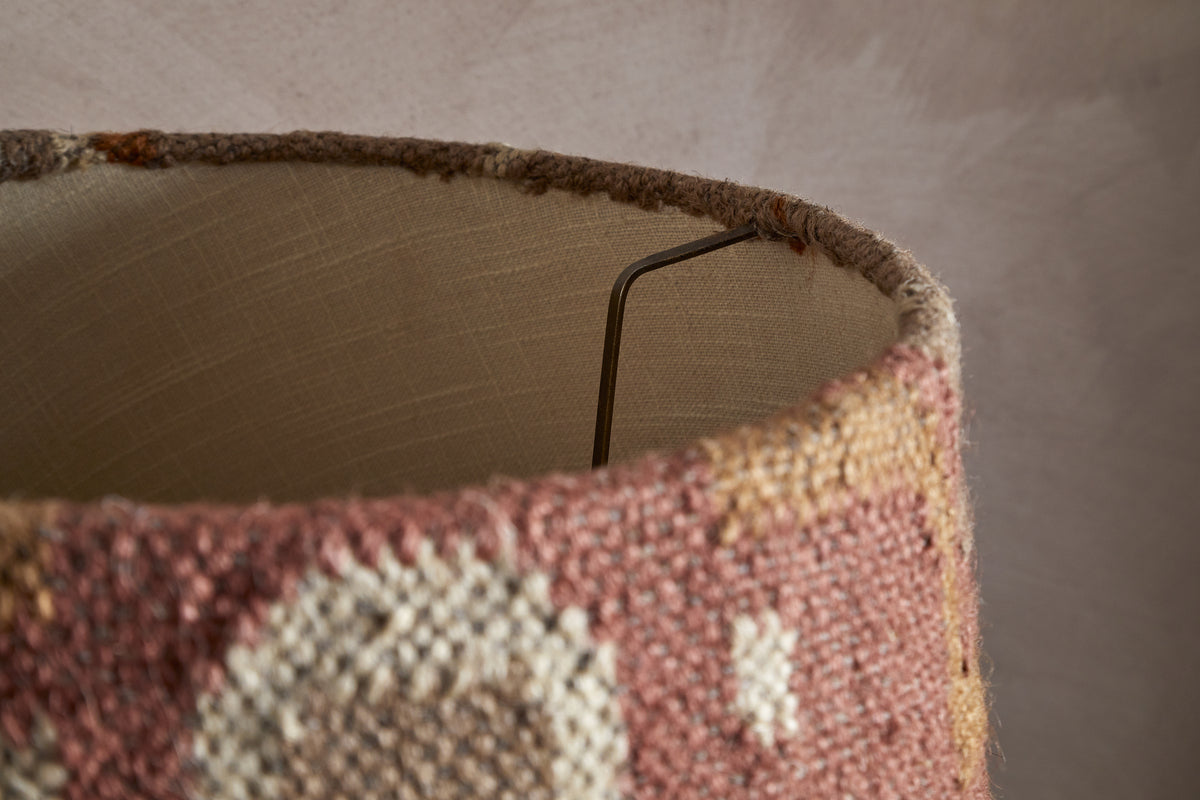 Yatra Jute Kilim Lampshade - Rust & Natural - Large