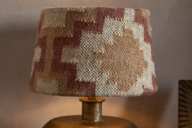 Shanto Jute Kilim Lampshade - Rust & Natural - Medium