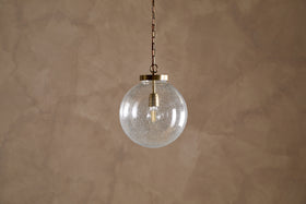Jayeda Recycled Glass Ball Pendant - Clear