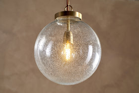 Jayeda Recycled Glass Ball Pendant - Clear