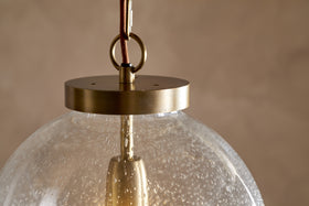 Jayeda Recycled Glass Ball Pendant - Clear