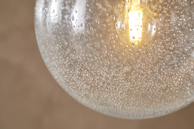 Jayeda Recycled Glass Ball Pendant - Clear