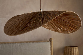 Essubi Raffia Organic Weave Pendant - Natural