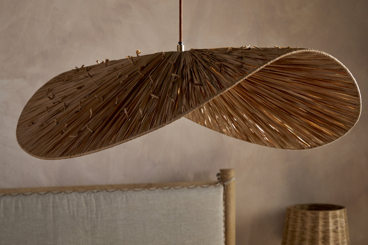 Essubi Raffia Organic Weave Pendant - Natural