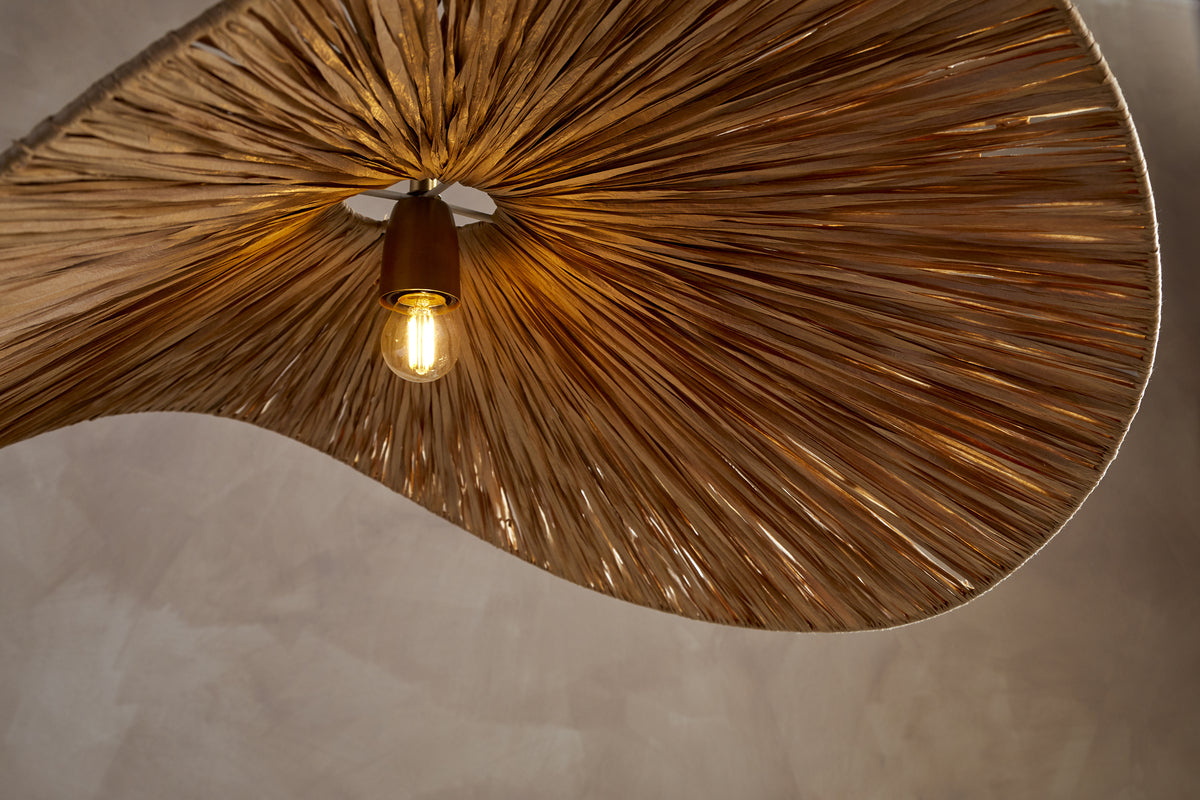 Essubi Raffia Organic Weave Pendant - Natural