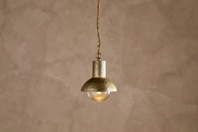 Sakti Brass & Recycled Glass Pendant - Clear