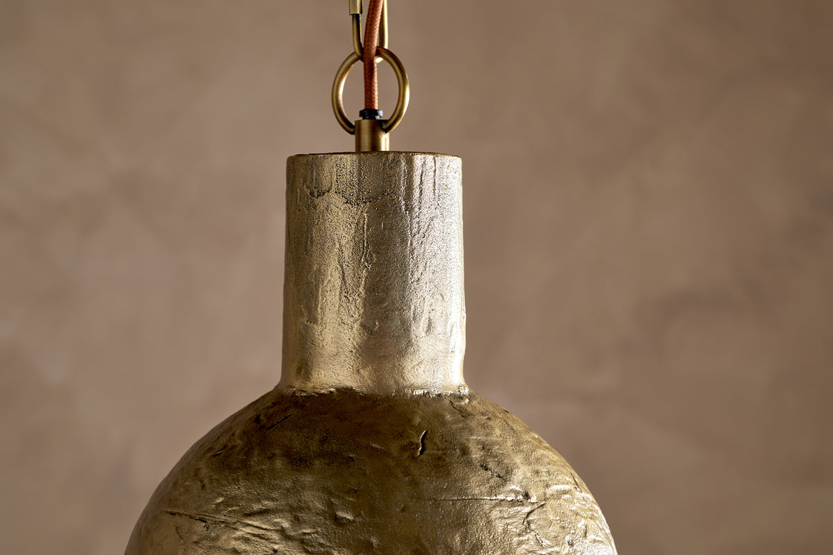 Sakti Brass & Recycled Glass Pendant - Clear