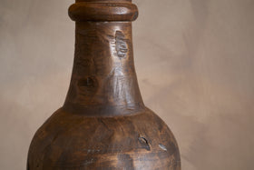 Naya Carved Wood Floor Lamp Base - Chocolate Brown