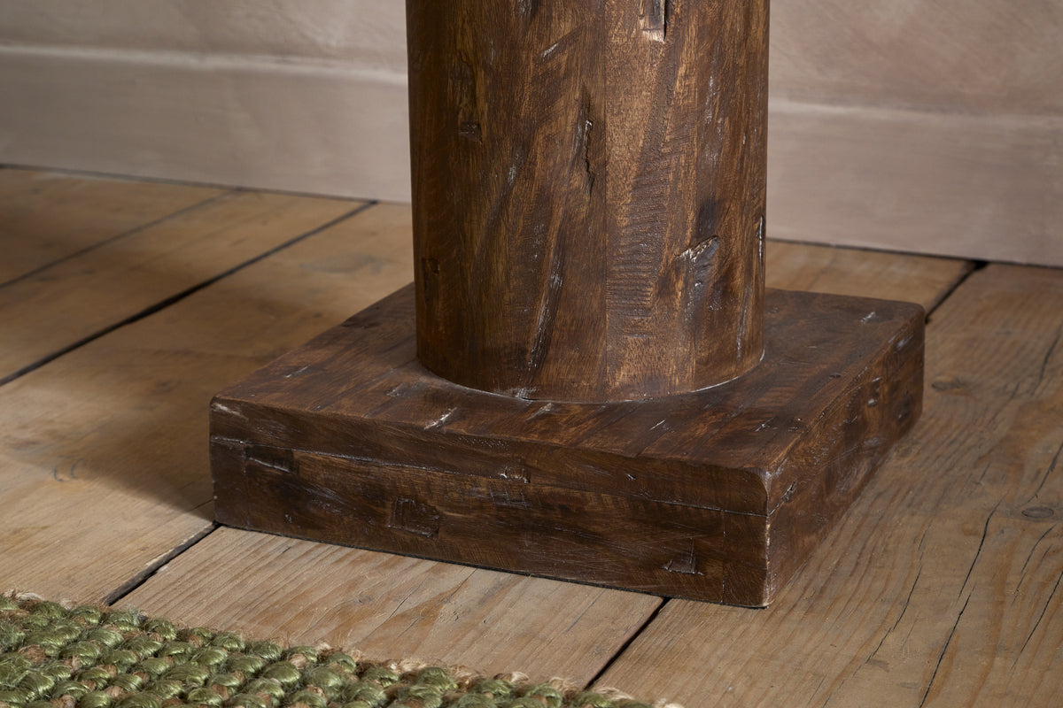 Naya Carved Wood Floor Lamp Base - Chocolate Brown