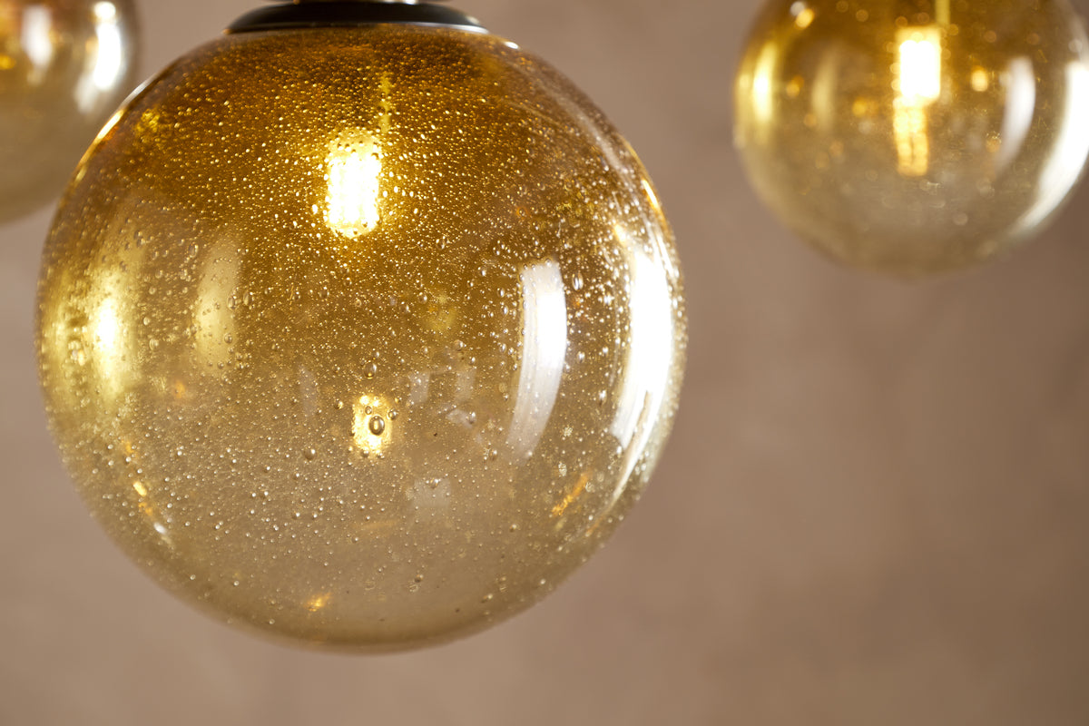 Jerami Recycled Glass Linear Statement Chandelier - Caramel