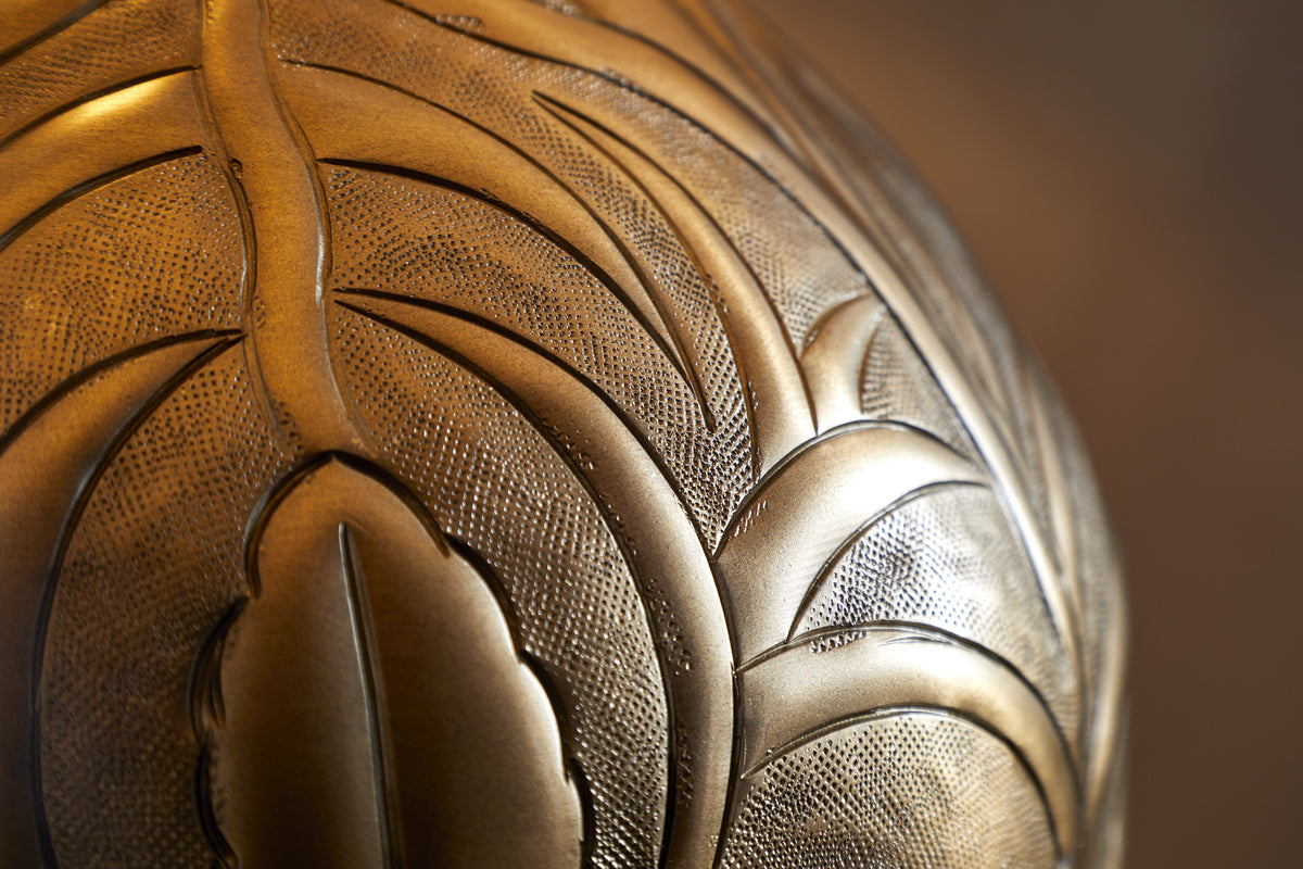 Purana Etched Table Lamp Base - Brass