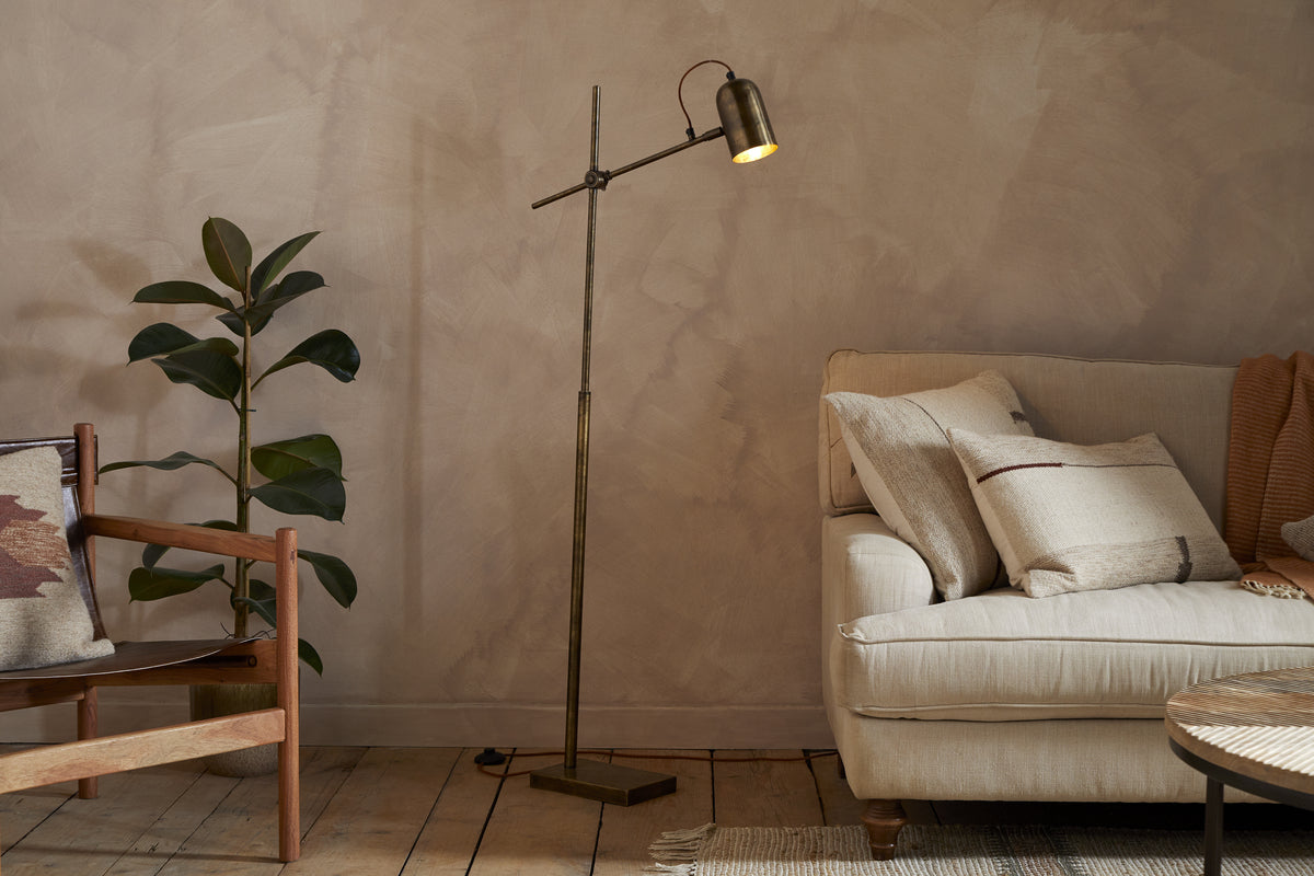 Thenkara Directional Floor Lamp - Antique Brass