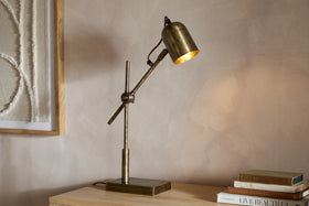 Thenkara Directional Desk Lamp - Antique Brass