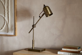 Thenkara Directional Desk Lamp - Antique Brass