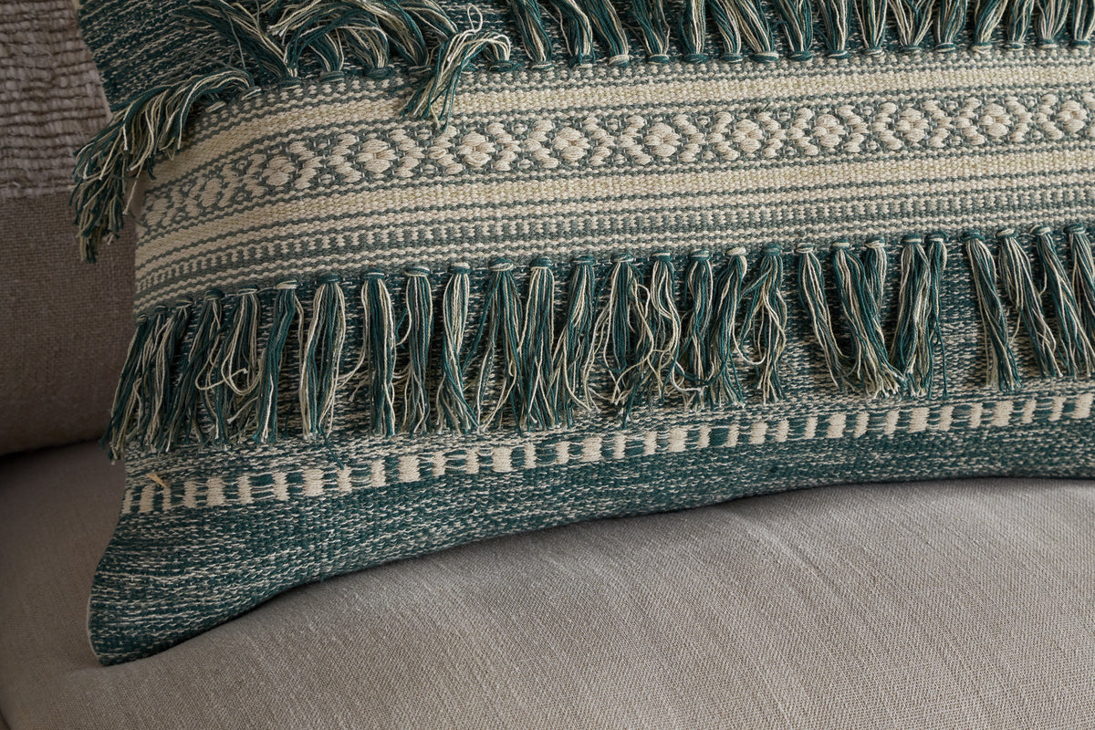 Padal Woven Cushion Cover - Green