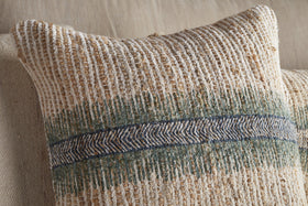 Zairya Jute & Cotton Cushion Cover - Sea Foam