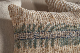 Zairya Jute & Cotton Cushion Cover - Sea Foam