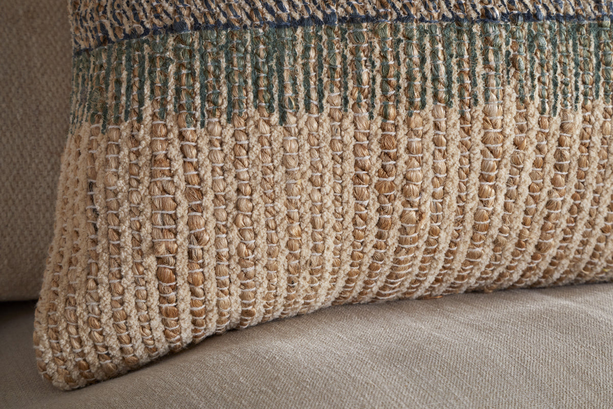 Zairya Jute & Cotton Cushion Cover - Sea Foam