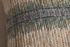 Zairya Jute & Cotton Cushion Cover - Sea Foam