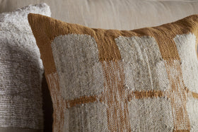 Akki Wool & Cotton Cushion Cover - Ochre