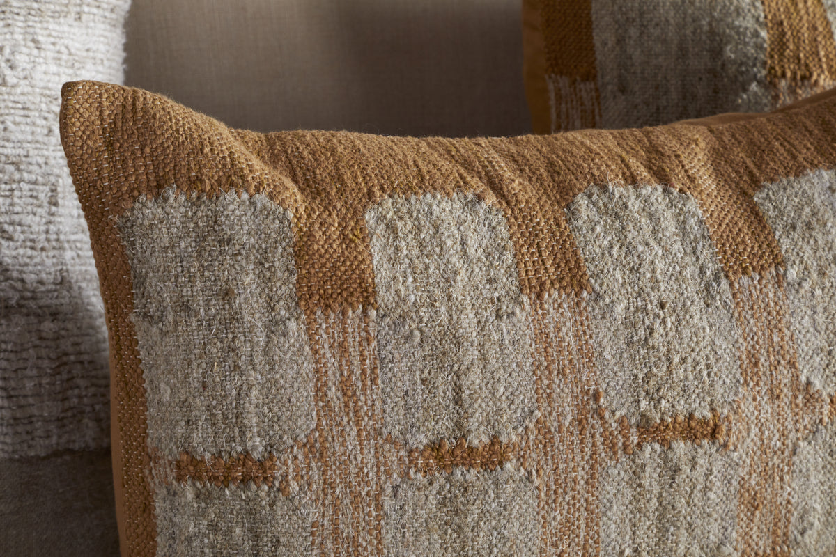 Akki Wool & Cotton Cushion Cover - Ochre