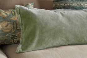 Menmai Statement Velvet Lumbar Cushion Cover - Moss Green - 35 x 80cm
