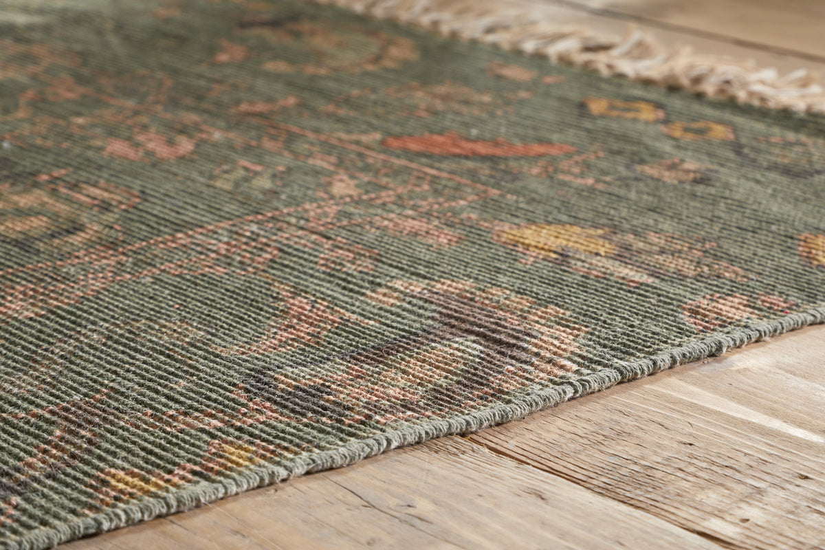 Okuta Jute Heirloom Rug - Olive Green - 150 x 240cm