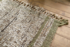 Kanta Jute & Textural Tweed Rug - Olive & Natural - 150 x 240cm