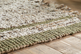 Kanta Jute & Textural Tweed Rug - Olive & Natural - 150 x 240cm