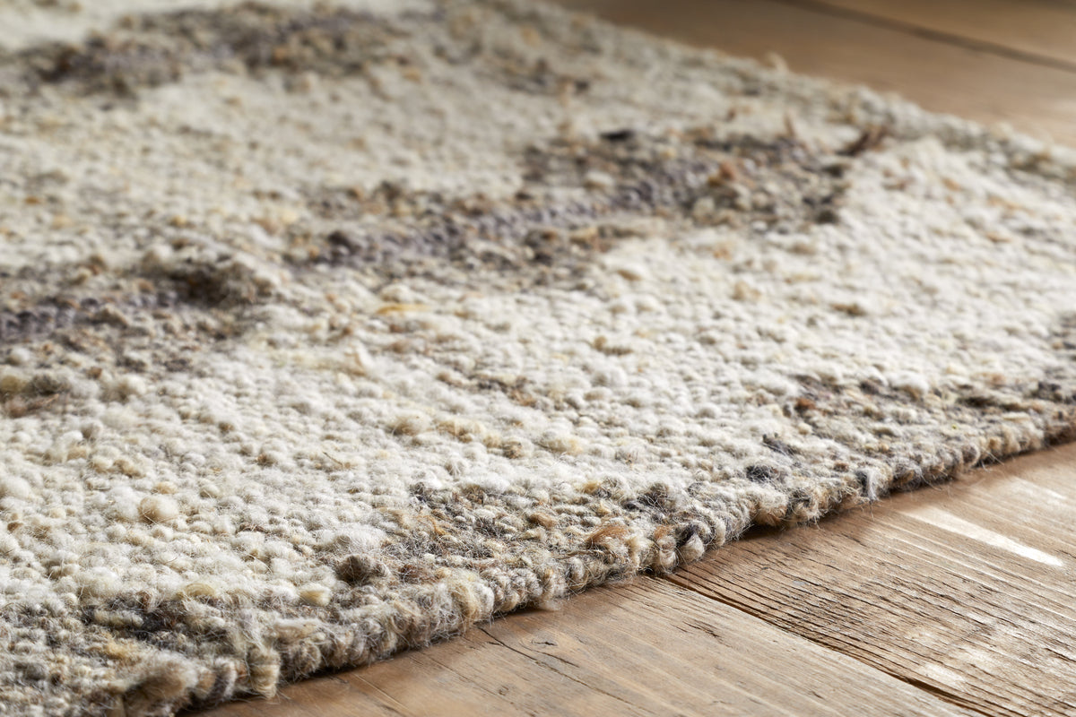 Japandi Handspun Cotton & Wool Rug - Cream & Clay - 150 x 240cm