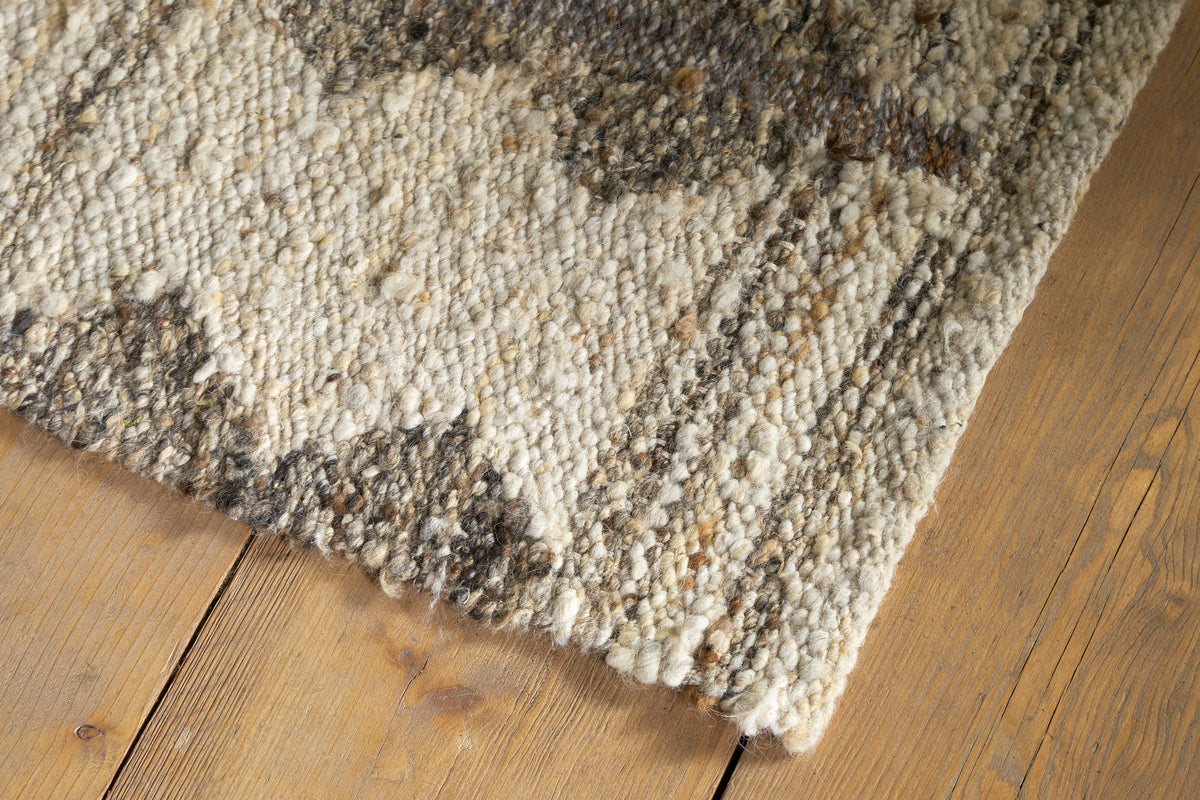 Japandi Handspun Cotton & Wool Rug - Cream & Clay - 150 x 240cm
